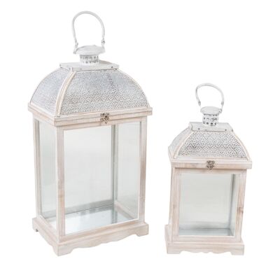 SET 2 WOOD/METAL LAMPS HM843665000