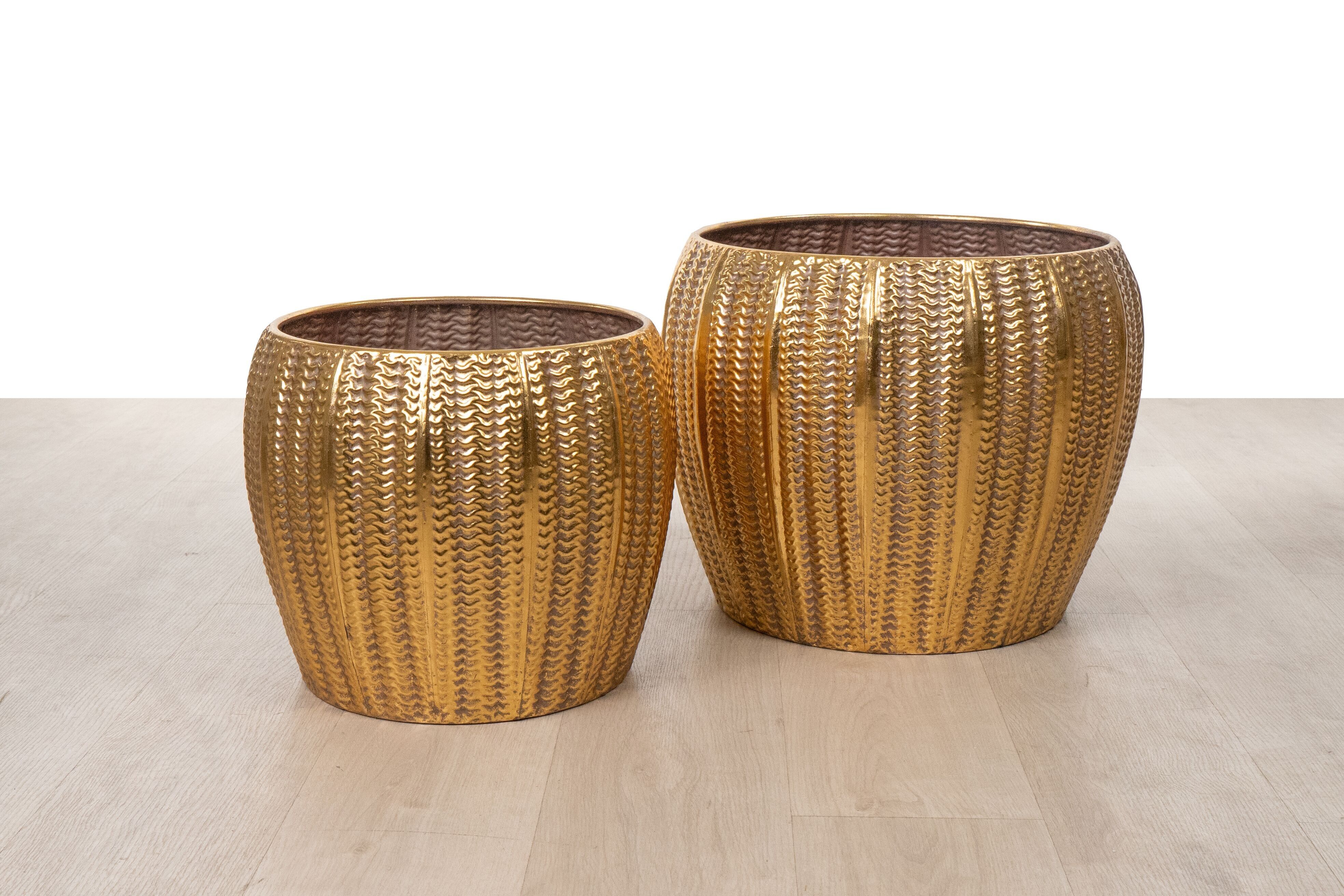 SET MIT 2 GOLDENEN METALLTOPFABDECKUNGEN HM253000