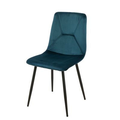 BLUE UPHOLSTERED CHAIR METAL LEGS HM1212