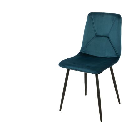 BLUE UPHOLSTERED CHAIR METAL LEGS HM1212