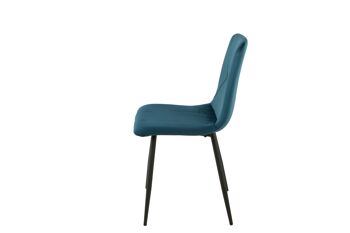 CHAISE REMBOURRÉE BLEU PIEDS MÉTAL 55X45X89CM HM1212 3