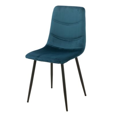 BLUE UPHOLSTERED CHAIR METAL LEGS HM1216