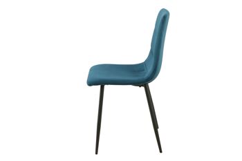 CHAISE REMBOURRÉE BLEU PIEDS MÉTAL 55X45X89CM HM1216 3