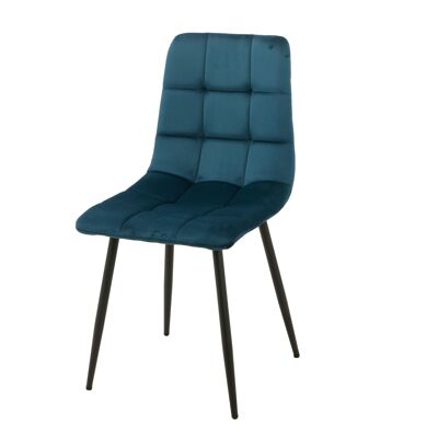 BLUE UPHOLSTERED CHAIR METAL LEGS HM124
