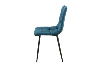 CHAISE REMBOURRÉE BLEU PIEDS MÉTAL 55X45X89CM HM124 3