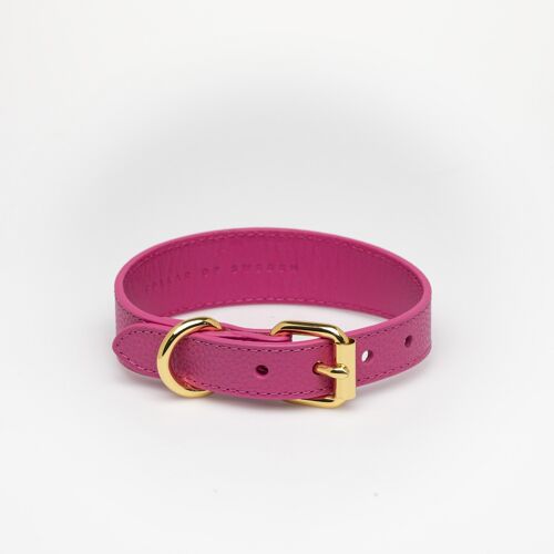 Hot Pink Leather Collar-Medium Thin