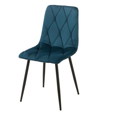 BLUE UPHOLSTERED CHAIR METAL LEGS HM128