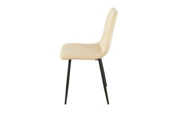 CHAISE REMBOURRÉE BEIGE PIEDS MÉTAL 55X45X89CM HM1210 3