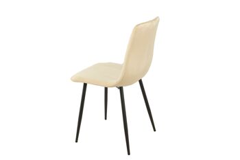 CHAISE REMBOURRÉE BEIGE PIEDS MÉTAL 55X45X89CM HM1210 4