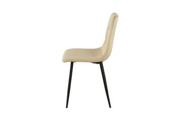 CHAISE REMBOURRÉE BEIGE PIEDS MÉTAL 55X45X89CM HM1214 3