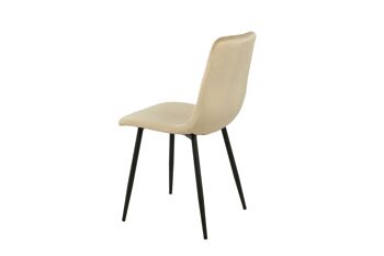 CHAISE REMBOURRÉE BEIGE PIEDS MÉTAL 55X45X89CM HM1214 4