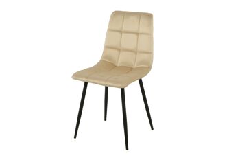 CHAISE REMBOURRÉE BEIGE PIEDS MÉTAL 55X45X89CM HM122 1