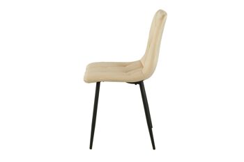 CHAISE REMBOURRÉE BEIGE PIEDS MÉTAL 55X45X89CM HM126 3