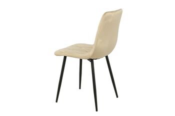 CHAISE REMBOURRÉE BEIGE PIEDS MÉTAL 55X45X89CM HM126 4