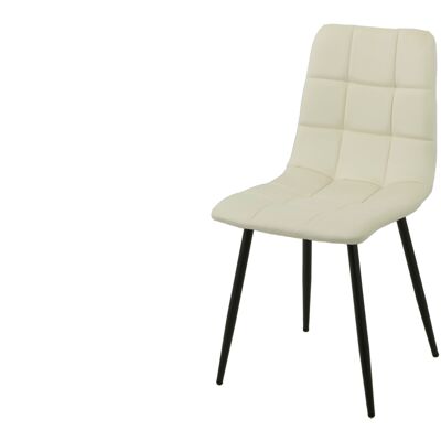 Gebrochener weißer gepolsterter Stuhl mit Metallbeinen HM121
