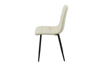 CHAISE REMBOURRÉE BLANCHE CASSÉE PIEDS MÉTAL HM121 3