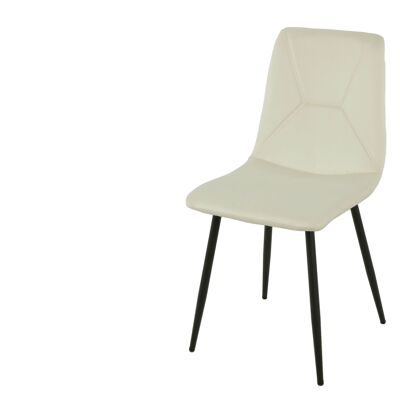 Gebrochener weißer gepolsterter Stuhl mit Metallbeinen HM129