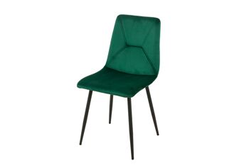 CHAISE REMBOURRÉE VERTE PIEDS MÉTAL 55X45X89CM HM1211 1