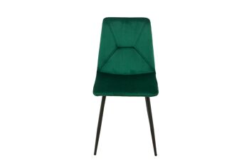 CHAISE REMBOURRÉE VERTE PIEDS MÉTAL 55X45X89CM HM1211 2