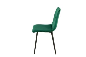 CHAISE REMBOURRÉE VERTE PIEDS MÉTAL 55X45X89CM HM1211 3