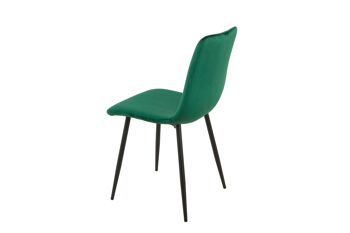 CHAISE REMBOURRÉE VERTE PIEDS MÉTAL HM1211 4