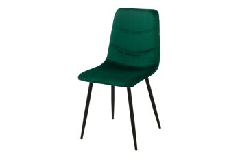 CHAISE REMBOURRÉE VERTE PIEDS MÉTAL 55X45X89CM HM1215 1