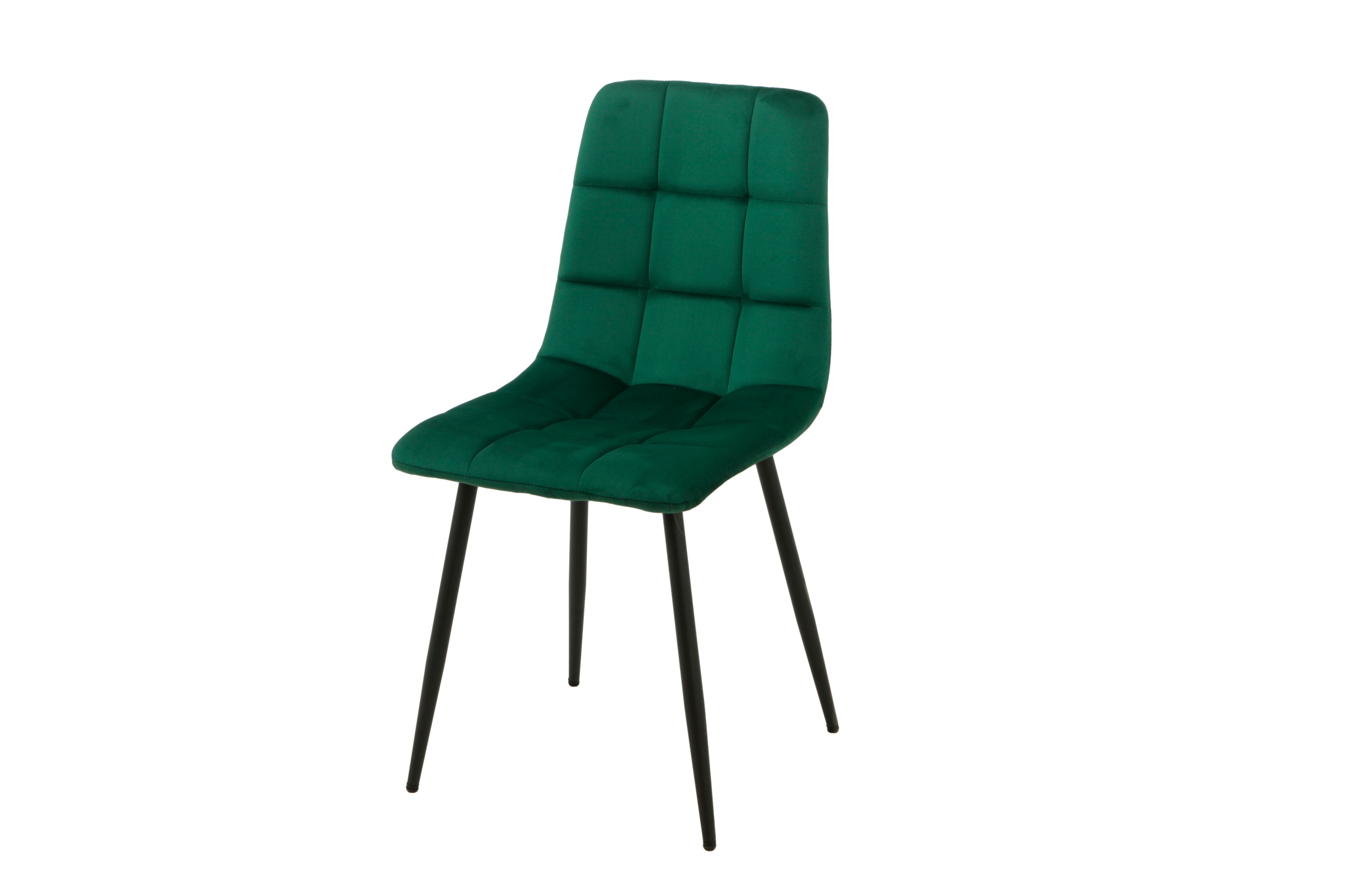 GRÜNER GEPOLSTERTER STUHL MIT METALLBEINEN HM123