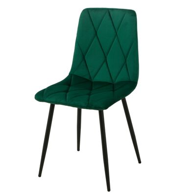 GREEN UPHOLSTERED CHAIR METAL LEGS HM127