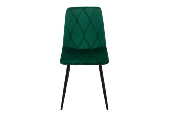 CHAISE REMBOURRÉE VERTE PIEDS MÉTAL 55X45X89CM HM127 2