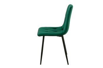 CHAISE REMBOURRÉE VERTE PIEDS MÉTAL 55X45X89CM HM127 3