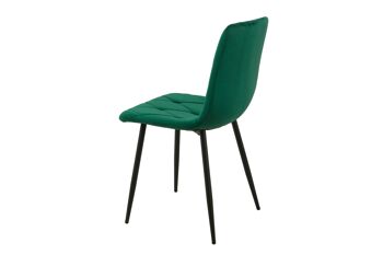 CHAISE REMBOURRÉE VERTE PIEDS MÉTAL 55X45X89CM HM127 4