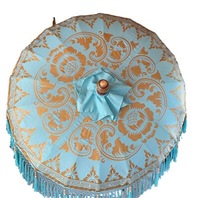 TURQUOISE PAINTED BALINESE UMBRELLA HM47560