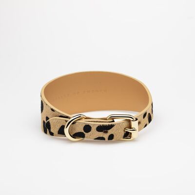 Leopard Leather Collar-Medium Wide