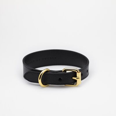 Black Leather Collar-Medium Thin