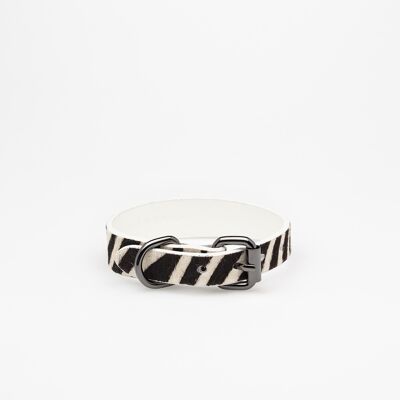 Zebra Leather Collar-XS Thin
