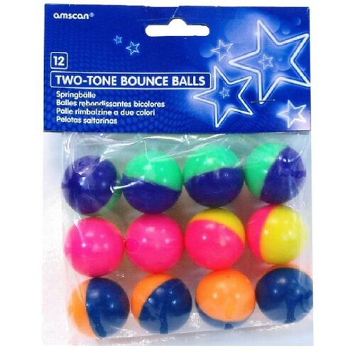 Sachet 12 Mini Balles Rebondissantes Bicolores