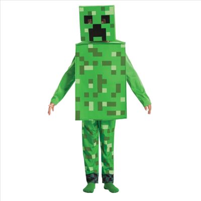 Creeper Minecraft-Kostüm für Kinder, Größe M (7–8 Jahre)