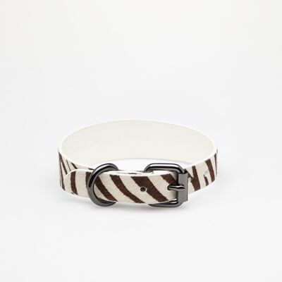 Zebra Leather Collar-Medium Thin