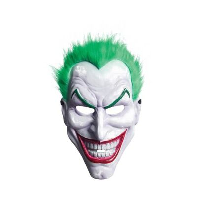 Maschera Joker in PVC per adulti + capelli