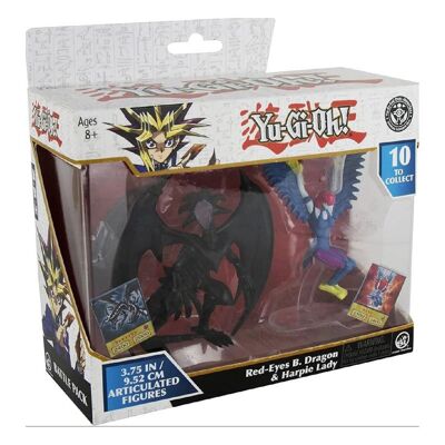 2 figurines Yu-Gi-Oh! Black Dragon & Harpie Lady