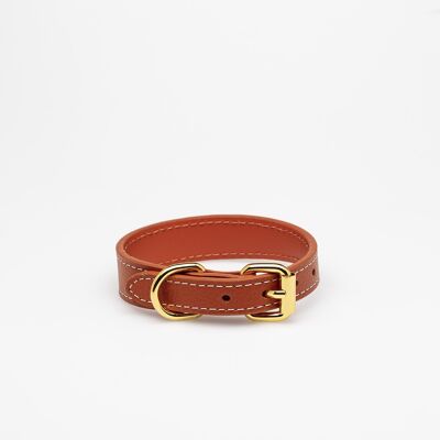 Cognac Vegan Collar-Small Thin