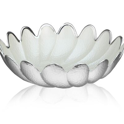Colored and Silver Glass Bowl Ø 15 cm "Torchon Madreperla" Line