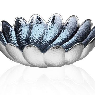 Colored and Silver Glass Bowl Ø 15 cm "Torchon Niagara" Line