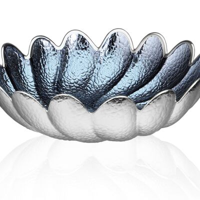 Colored and Silver Glass Bowl Ø 23 cm "Torchon Niagara" Line