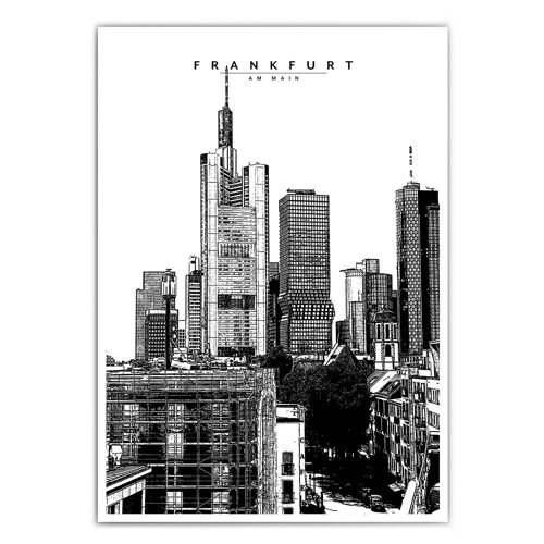 Skyline Illustration - Frankfurt Poster