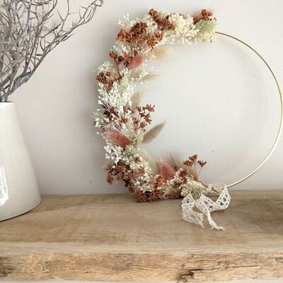 EMMA | Wall wreath decorated with dried flowers