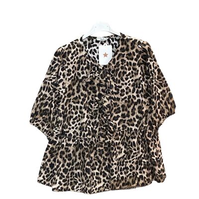 Leopard knot blouse version B