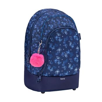 Sac à dos et sac banane Premium, cartable saphir 2 pièces. 10