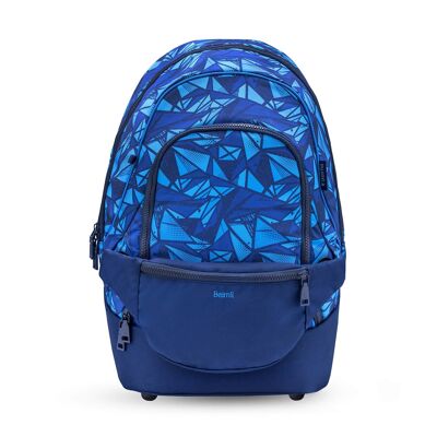 Sac à dos et sac banane Premium, cartable bleu glacier 2 pièces.