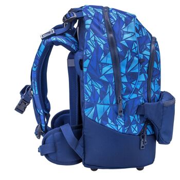 Sac à dos et sac banane Premium, cartable bleu glacier 2 pièces. 5